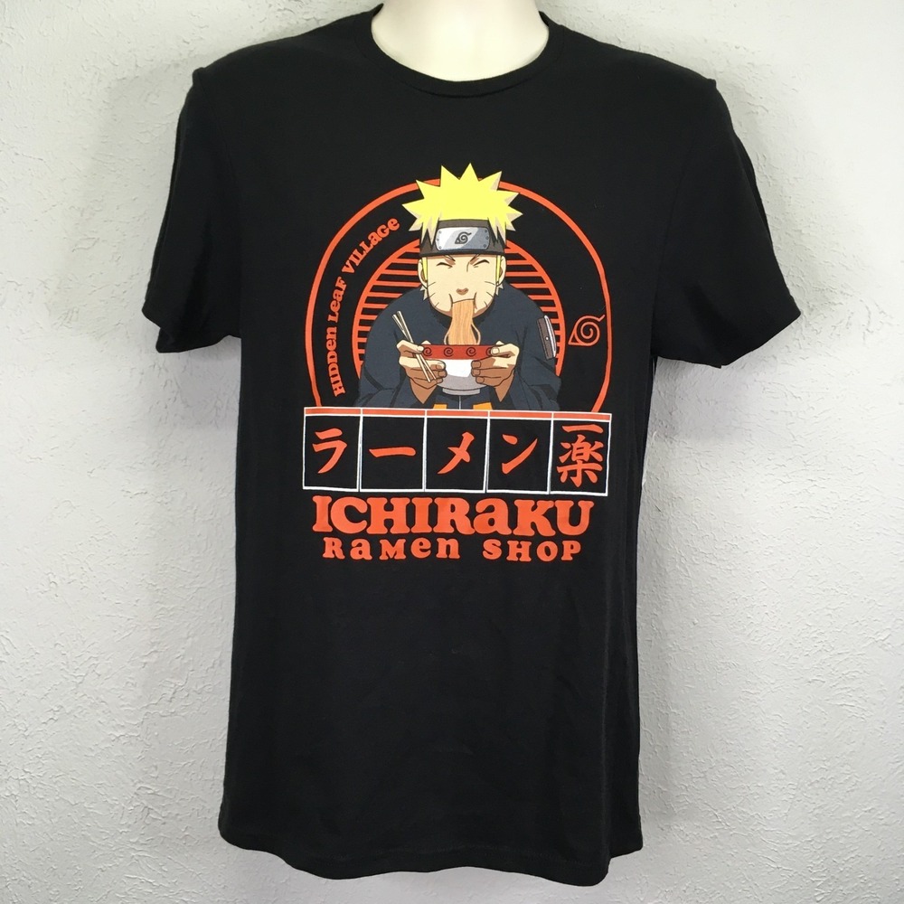 Naruto Shippuden Ichiraku‎ Ramen Shop T-Shirt Size S Black Graphic Tee Viz Media